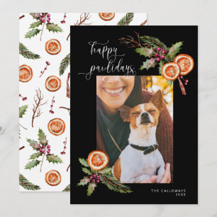 Lycklig Pawlidays Pet Photo jul Black Julkort