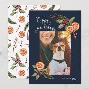 Lycklig Pawlidays Pet Photo jul Blue Helgdag C Julkort