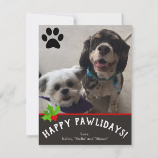 Lycklig Pawlidays Pet Photo-julkort Julkort