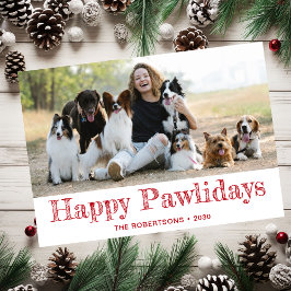 Lycklig Pawlidays Photo Julkort
