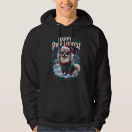Lycklig Pawlidays Pommern God jul Helgdag Hoodie