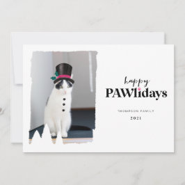 Lycklig Pawlidays Roligt Pet Photo Snögubbe Julkort