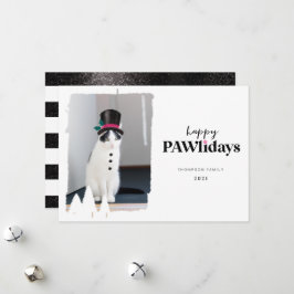 Lycklig Pawlidays Roligt Pet Photo Snögubbe Julkort