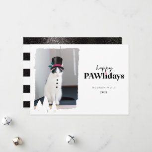 Lycklig Pawlidays Roligt Pet Photo Snögubbe Julkort