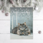 Lycklig Pawlidays Roligt Stars Cat Photo Julkort<br><div class="desc">Lycklig Pawlidays in roligt curly type with stars. Lägg till ett foto på baksidan eller ett meddelande.</div>