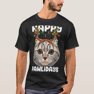 Lycklig Pawlidays Scottish Fold jul Tass Cat Ho T Shirt
