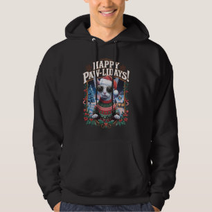 Lycklig Pawlidays Sphynx Cat God jul Helgdag Hoodie