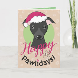 Lycklig Pawlidays-Tecknaden Black Iggy Hund Helgkort