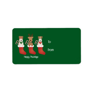 Lycklig Pawlidays Welsh Wire Fox Terrier Hund Adressetikett