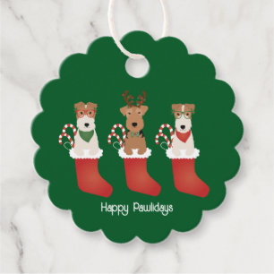 Lycklig Pawlidays Welsh Wire Fox Terrier Hundar Gåvor Etiketter