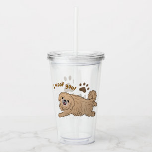 Lycklig Pekingese Hund älskare I Woof You Tassar Take Away Mugg