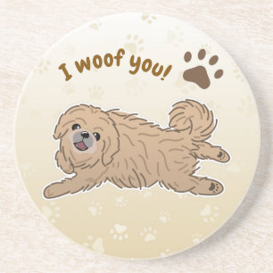 Lycklig Pekingese Hund älskare I Woof You Tassar Underlägg