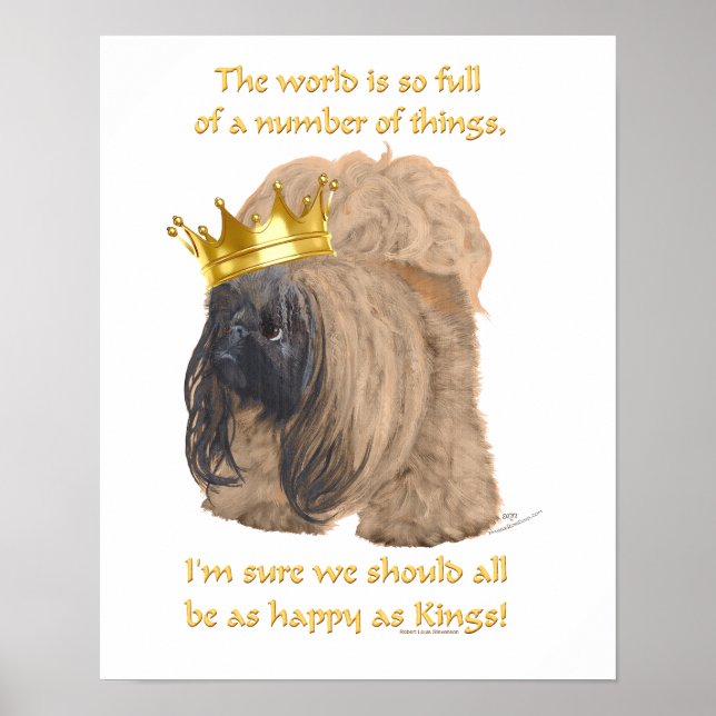 Lycklig Pekingese Kung Poster (Framsidan)