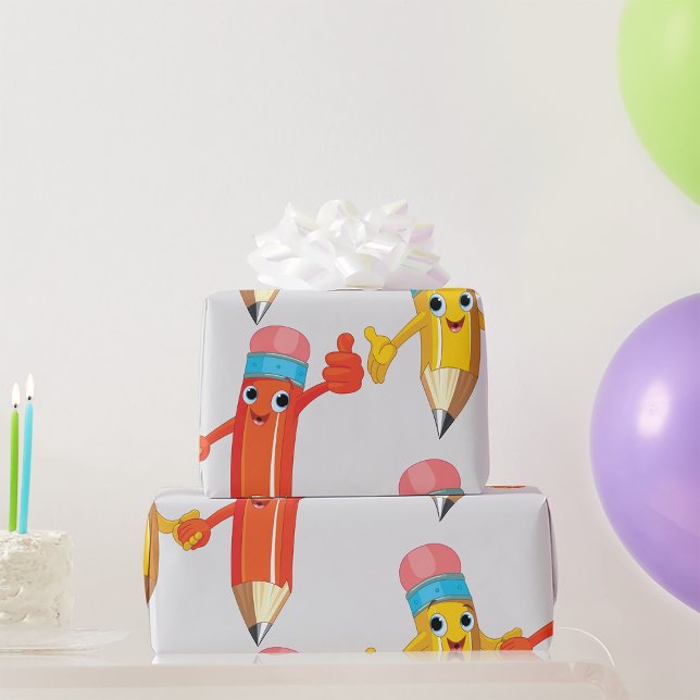 Lycklig Pencil Presentpapper (Skapare uppladdad)