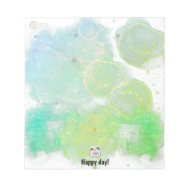 Lycklig penguin-familjen med färgstarka ballonger anteckningsblock