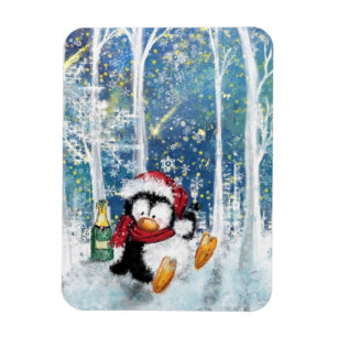 Lycklig Penguin - God jul - Cheers Magnet