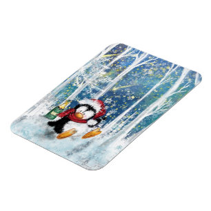 Lycklig Penguin - jul Magnet