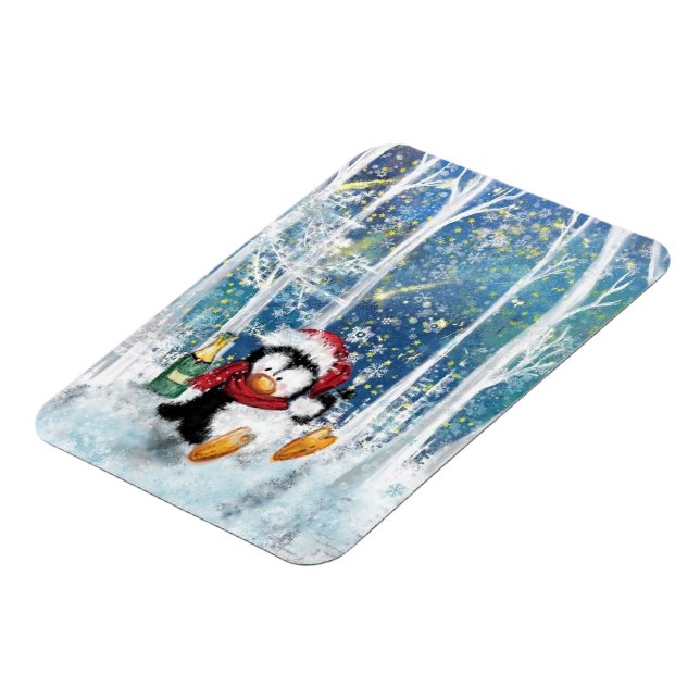 Lycklig Penguin - jul Magnet (Vänstra Sidan)