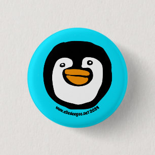 Lycklig Penguin Teal Knapp