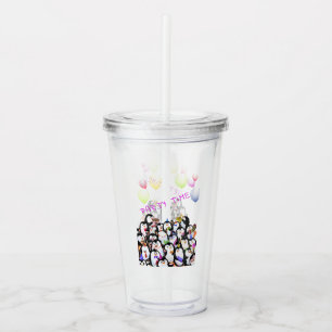 Lycklig Penguins Acrylic Tumbler Take Away Mugg
