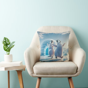Lycklig Penguins Dancing Kudde