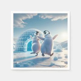 Lycklig Penguins Dancing Pappersservett