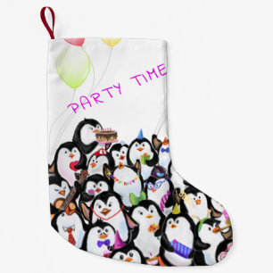 Lycklig Penguins julklapp Liten Julstrumpa