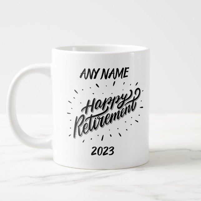 Lycklig Pension 2023 - Personlig Gift - Jumbo Mugg (Vänster)