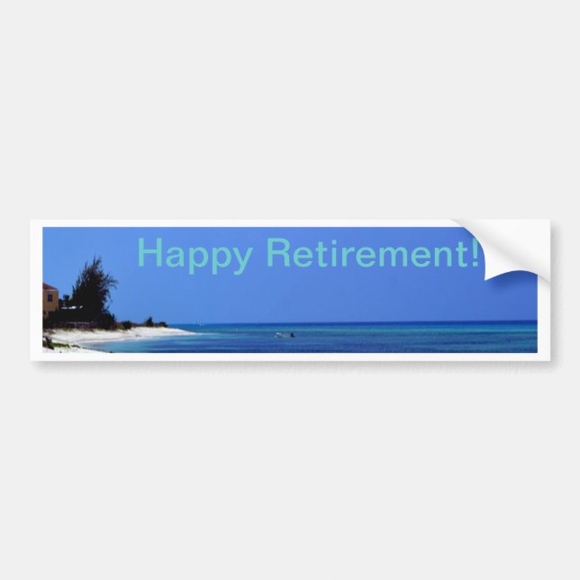 Lycklig Pension-Blå himmel, blått hav Bildekal (Framsidan)