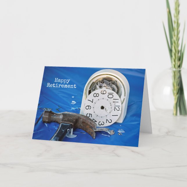 Lycklig Pension Broken Alarm Clock Kort (Framsida)