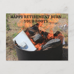 LYCKLIG PENSION BURN DITT BOOTS POSTKORT VYKORT