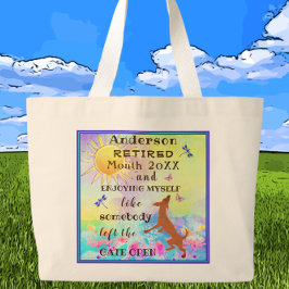 Lycklig Pension Cute Dancing Hund Jumping with Joy Jumbo Tygkasse