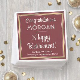 Lycklig Pension Elegant Burgundy och Guld Party Pappersservett