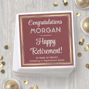 Lycklig Pension Elegant Burgundy och Guld Party Pappersservett