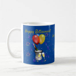 Lycklig Pension Firande Blue Kaffemugg