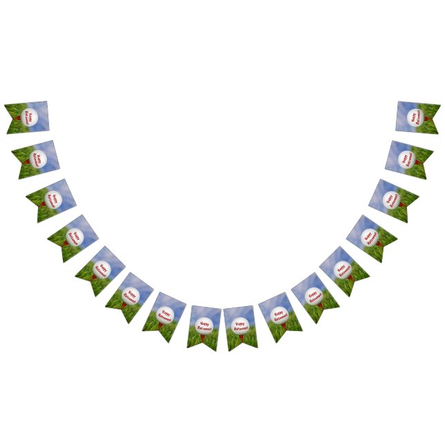 Lycklig Pension Golf Boll på rödborgen Vimplar (Alla)