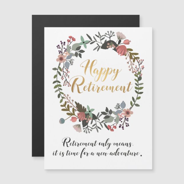 Lycklig Pension Grattis Önskemål Gift (Fram/baksida)