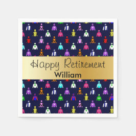 Lycklig Pension Horse Tävla Jockey Silke Pappersservett