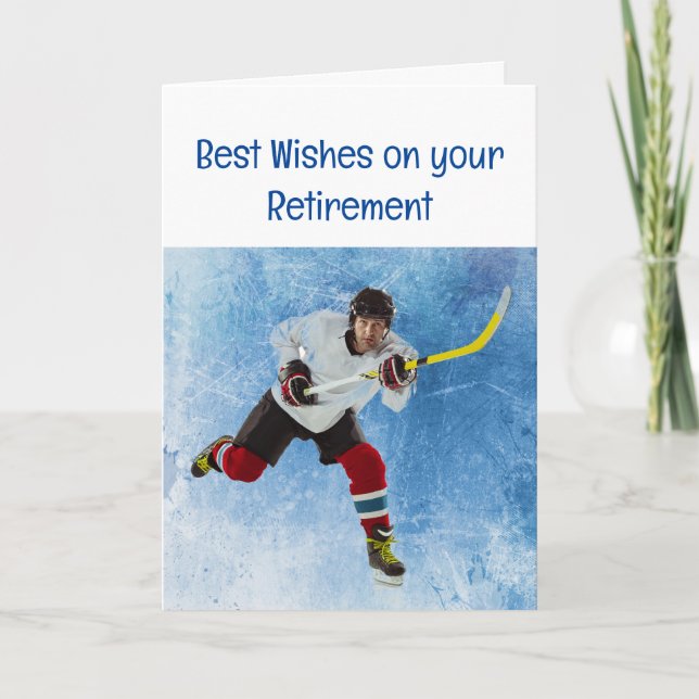 Lycklig Pension Ice Hockey Sport Kort (Framsida)