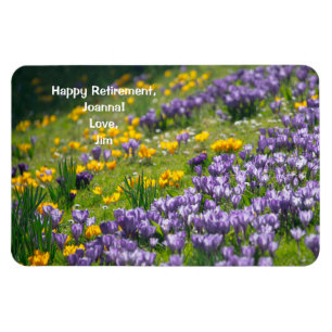 Lycklig Pension Kärlek Personlig Crocusblomma Magnet