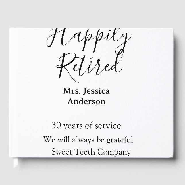 Lycklig pension lägger till namn-tjänstens pension gästböcker (Framsida)