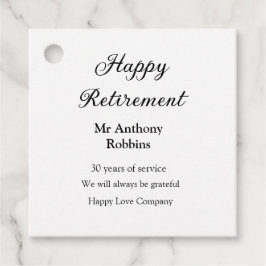 Lycklig pension lägger till namn-tjänstens pension gåvor etiketter