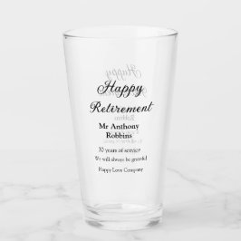 Lycklig pension lägger till namn-tjänstens pension glaskopp