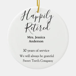 Lycklig pension lägger till namn-tjänstens pension julgransprydnad keramik