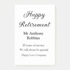 Lycklig pension lägger till namn-tjänstens pension post-it block
