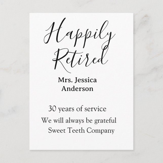 Lycklig pension lägger till namn-tjänstens pension vykort (Framsida)