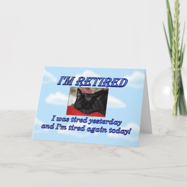 Lycklig Pension Lämnar sömnkatt Kort (Framsida)