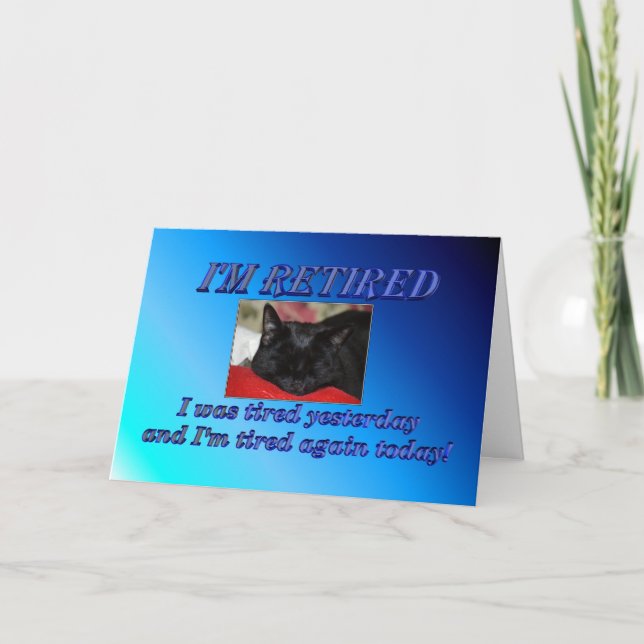 Lycklig Pension Lämnar sömnkatt Kort (Framsida)