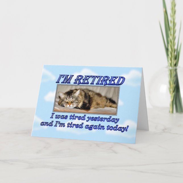 Lycklig Pension Lämnar sömnkatt Kort (Framsida)