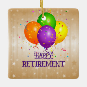 LYCKLIG PENSION... Låt oss party! Julgransprydnad Keramik